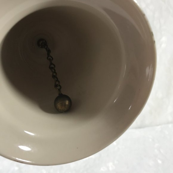 Vintage Wedding Day Ceramic Bell Wooden Handle 4 different scenes  painted - Picture 7 of 10